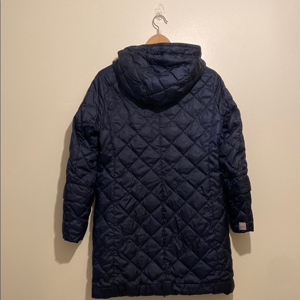 ‘S MAXMARA Navy Quilted Hooded Reversed Jacket. Size 8 ( missing belt) - Picture 4 of 14